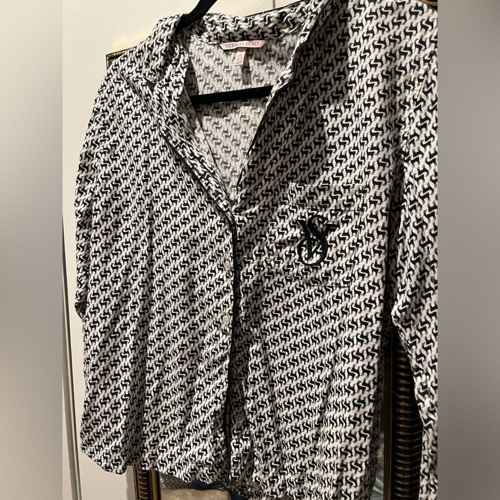 Victoria’s Secret button-down flannel sleeping shirt